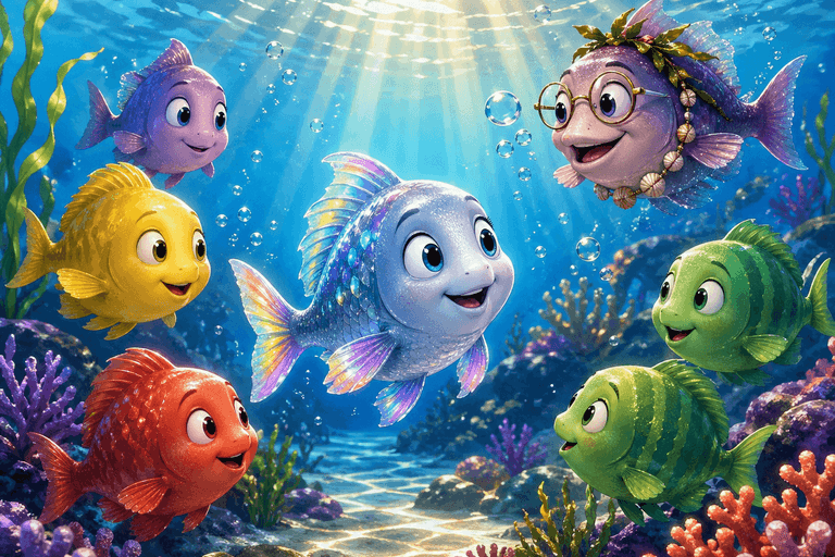 Blublu, der kleine Fisch, der seine Farben fand