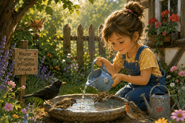 Das kleine Vogelbad im Garten