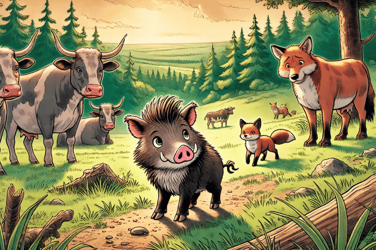 Das kleine Wildschwein findet einen neuen Freund?