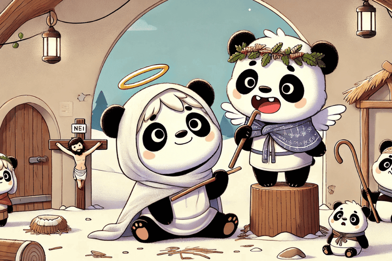 Das Weihnachts-Krippenspiel der Panda-Geschwister