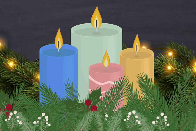 Der bunte Adventskranz