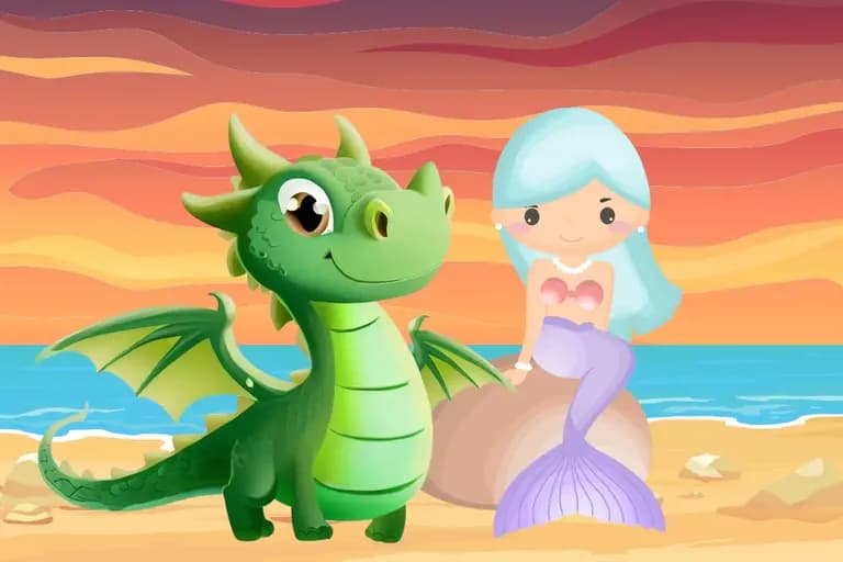 Der Drache & die Meerjungfrau suchen nach dem Wunsch