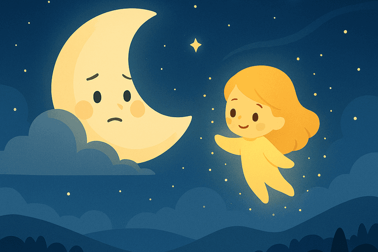 Der kleine Mond, der sich fürchtete