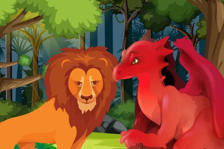 Die Fabel vom Löwen & dem Drachen