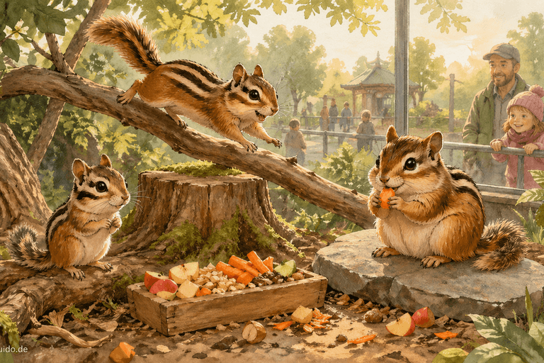 Die kleinen Streifenhörnchen & das Frühstück im Kölner Zoo