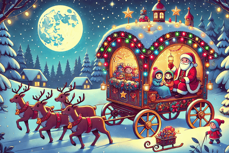 Die magische Planwagenfahrt mit dem Weihnachtsmann