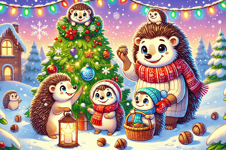 Die Weihnachtsüberraschung der Igelfamilie