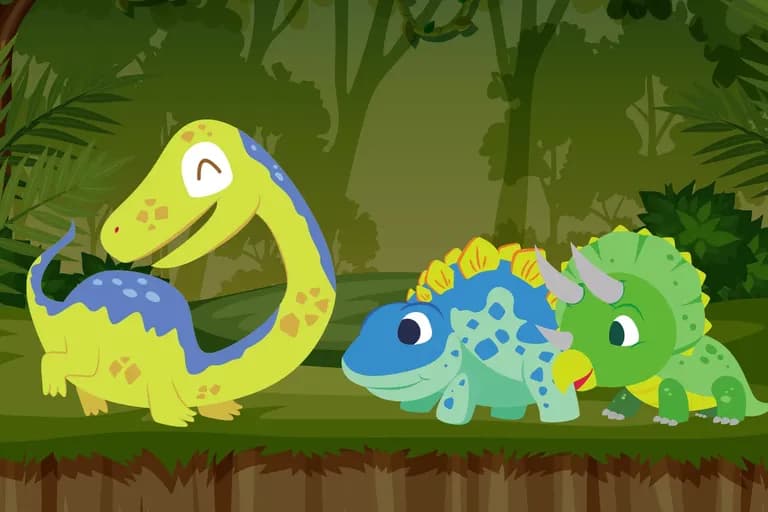 Drei Dino-Kinder vertreiben den gefährlichen T-Rex