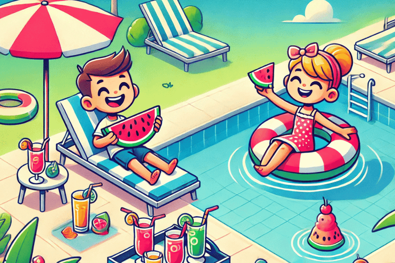 Ein fauler Tag am Swimmingpool