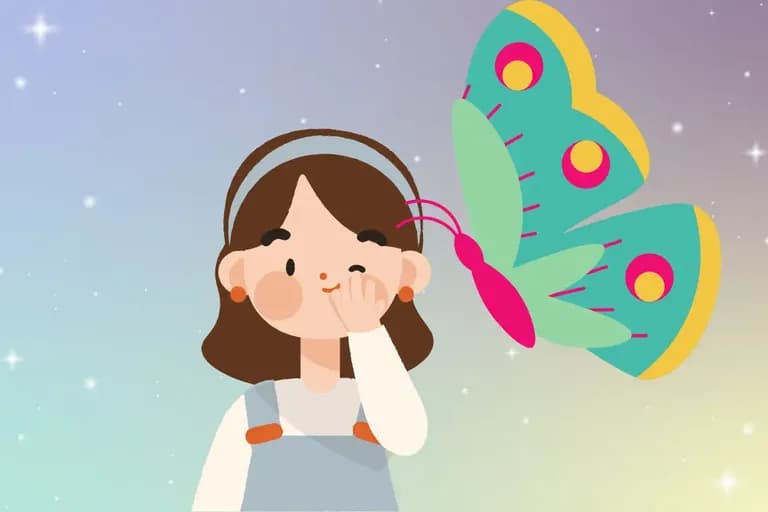 Ein Schmetterling hilft Lily beim Einschlafen