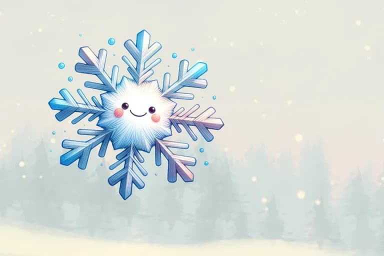 Eine kleine Schneeflocke entdeckt Weihnachten
