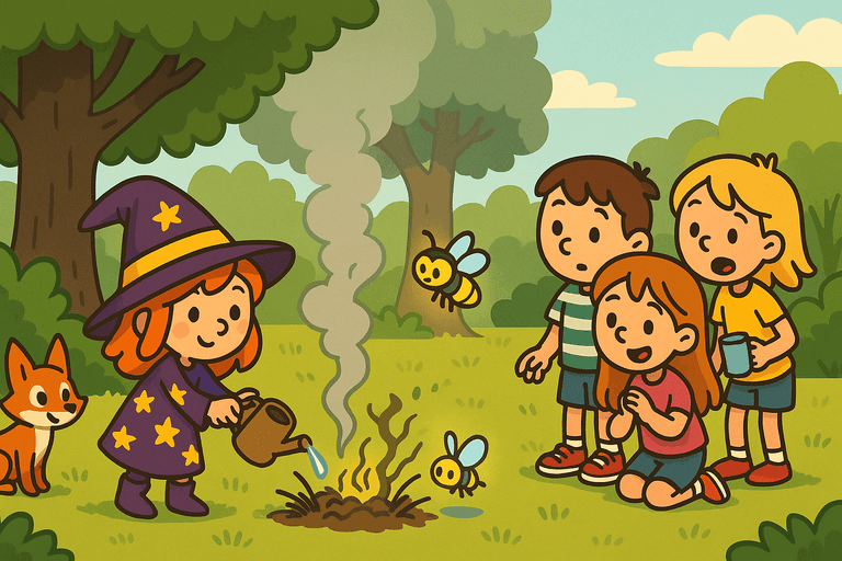 Minna, die kleine Hexe und der Funke im Wald