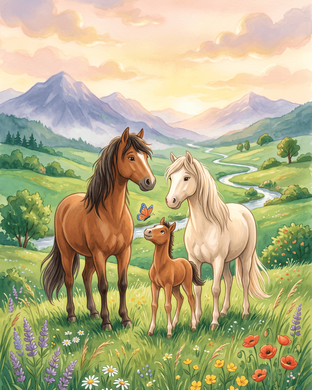 Die Wildpferdefamilie