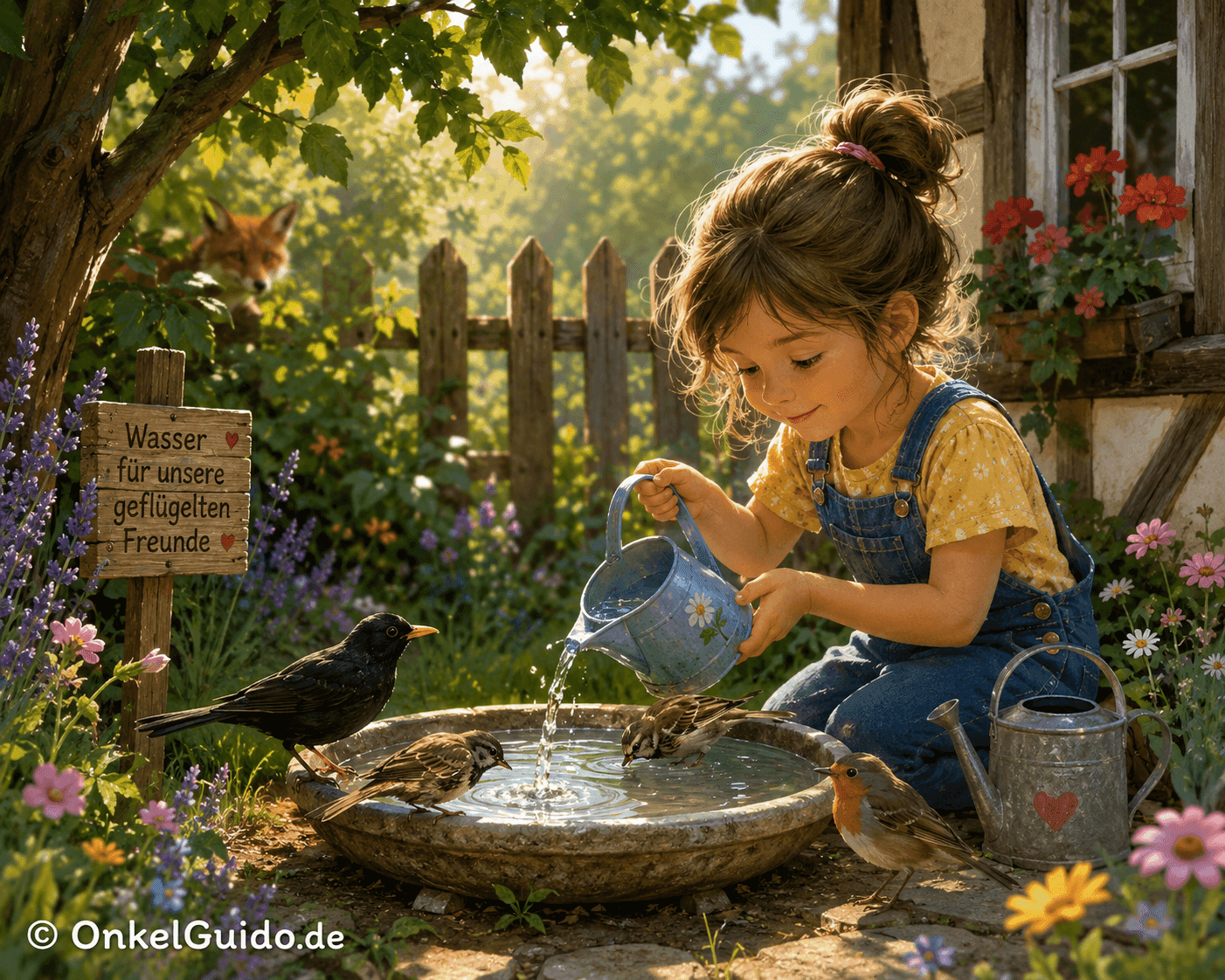 Das kleine Vogelbad im Garten