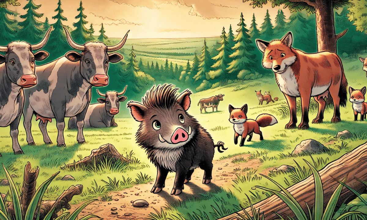 Das kleine Wildschwein findet einen neuen Freund?