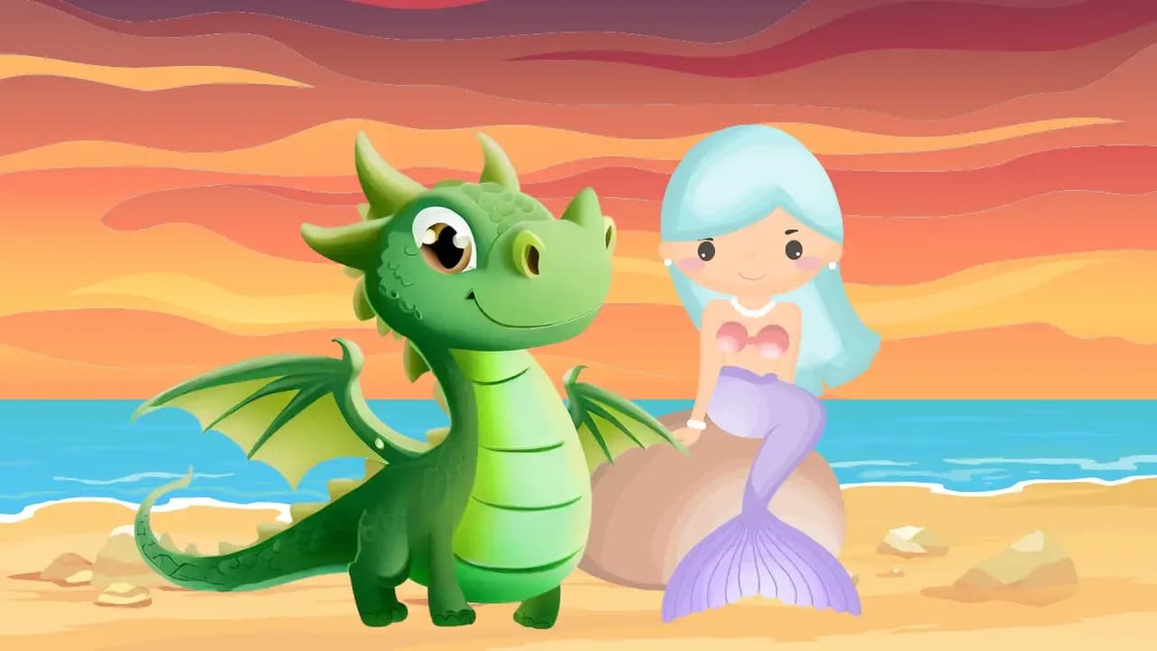 Der Drache & die Meerjungfrau suchen nach dem Wunsch