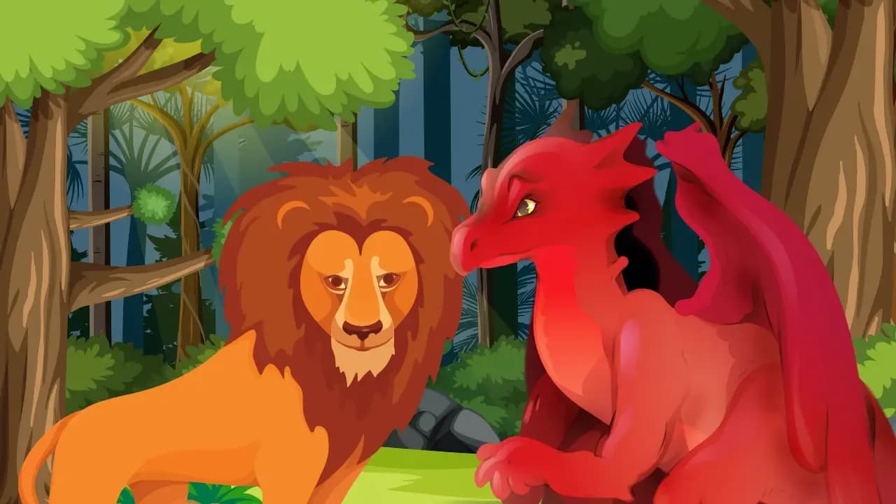 Die Fabel vom Löwen & dem Drachen
