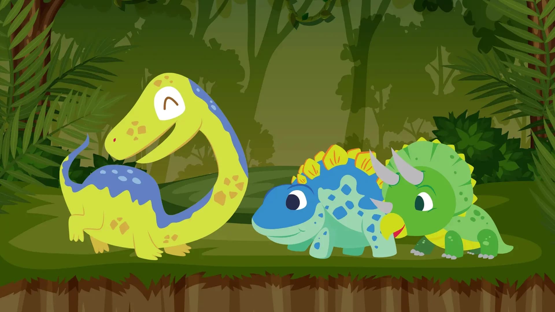 Drei Dino-Kinder vertreiben den gefährlichen T-Rex
