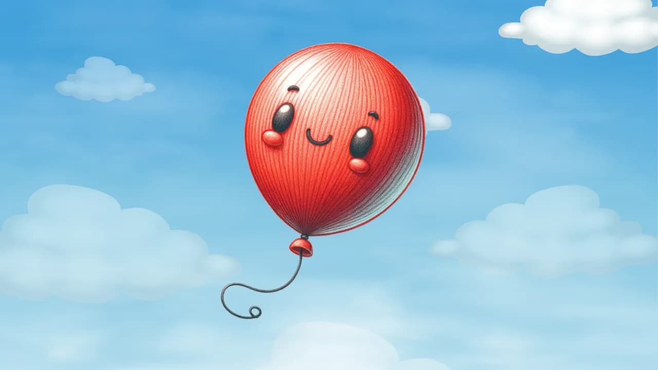 Ein kleiner roter Ballon auf Abwegen
