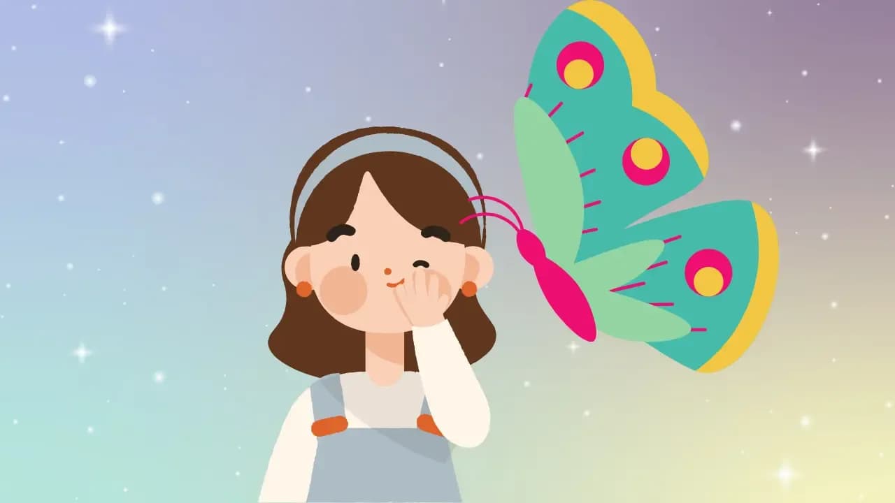 Ein Schmetterling hilft Lily beim Einschlafen
