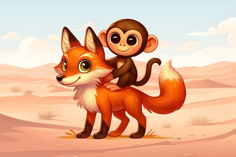 Max, der Wüstenaffe, erlebt ein Abenteuer