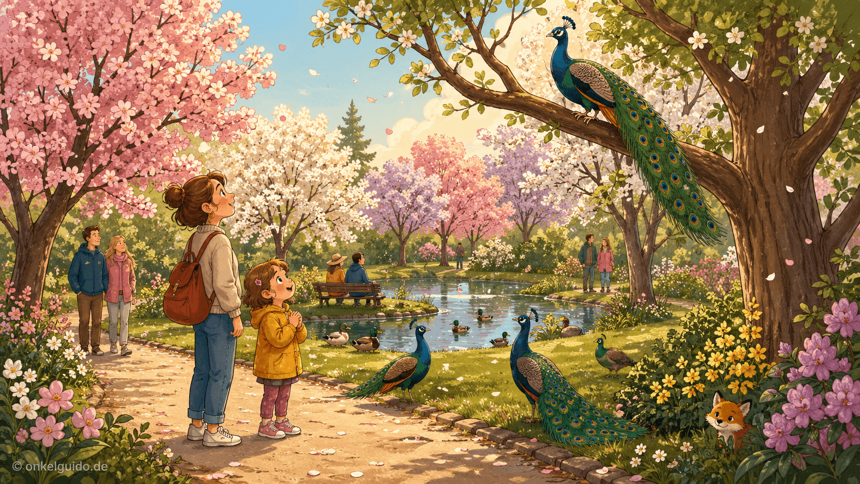 Mia & der Pfau im Baum