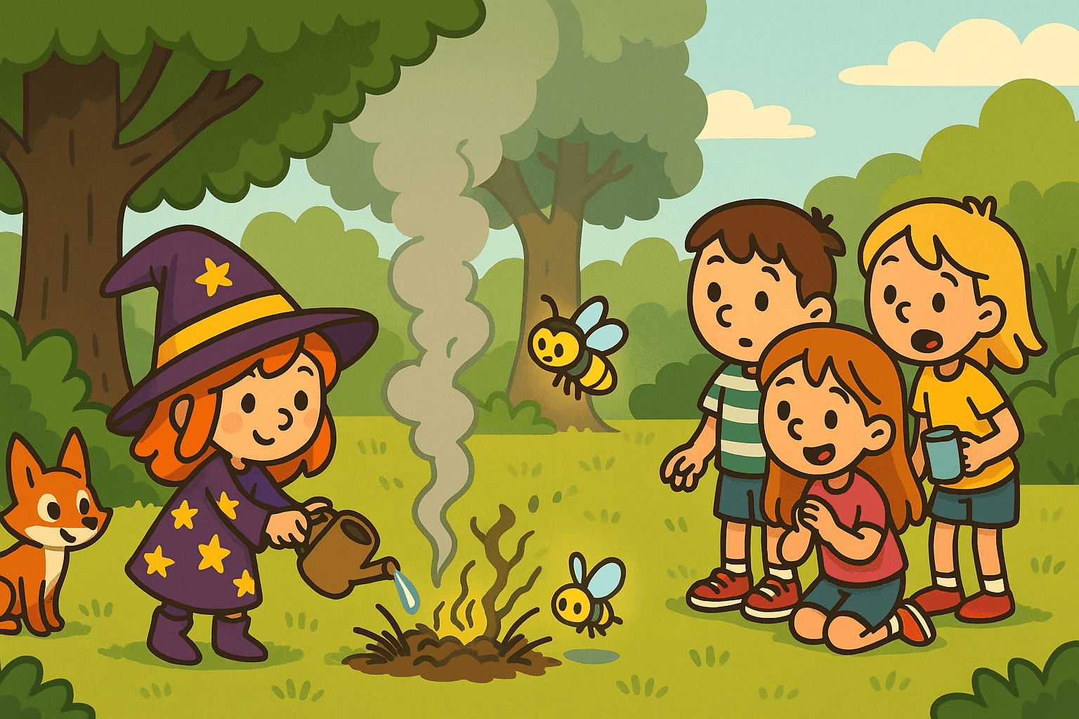 Minna, die kleine Hexe und der Funke im Wald